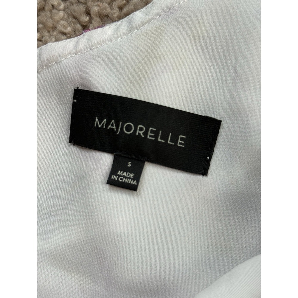 Majorelle Dress Womens Small White Pink Floral Zella Romance One Shoulder Ruffle - Picture 3 of 7